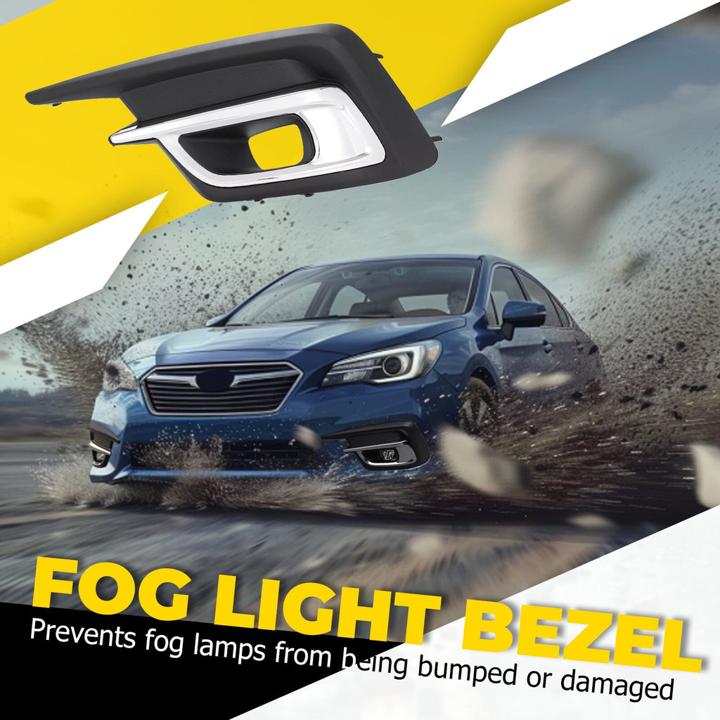 Pair Fog Light Lamp Covers Bezels For Subaru Legacy 2018-2019 Left + Right Side
