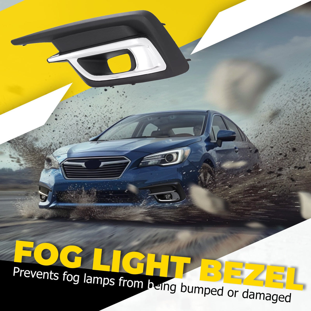 Pair Fog Light Lamp Covers Bezels For Subaru Legacy 2018-2019 Left + Right Side