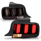 Pair LED Tube Signal Brake Lamps Smoked Tail Lights For 2005-2009 Ford Mustang