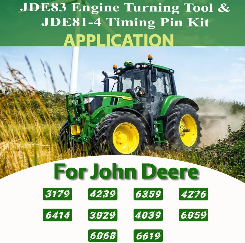 JDE83 Engine Turning Tool & JDE81-4 Timing Pin Kit for John Deere 3179 4239 6359