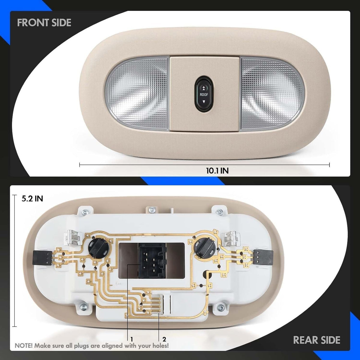 Beige Overhead Console LED Light Sunroof Switch For Ford F250 350 8C3Z25519A70AA