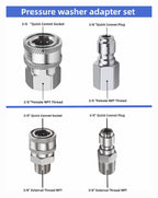 5000PSI Pressure Washer Quick Connect Fitting Stainless Steel 3/8" Hose Adapter