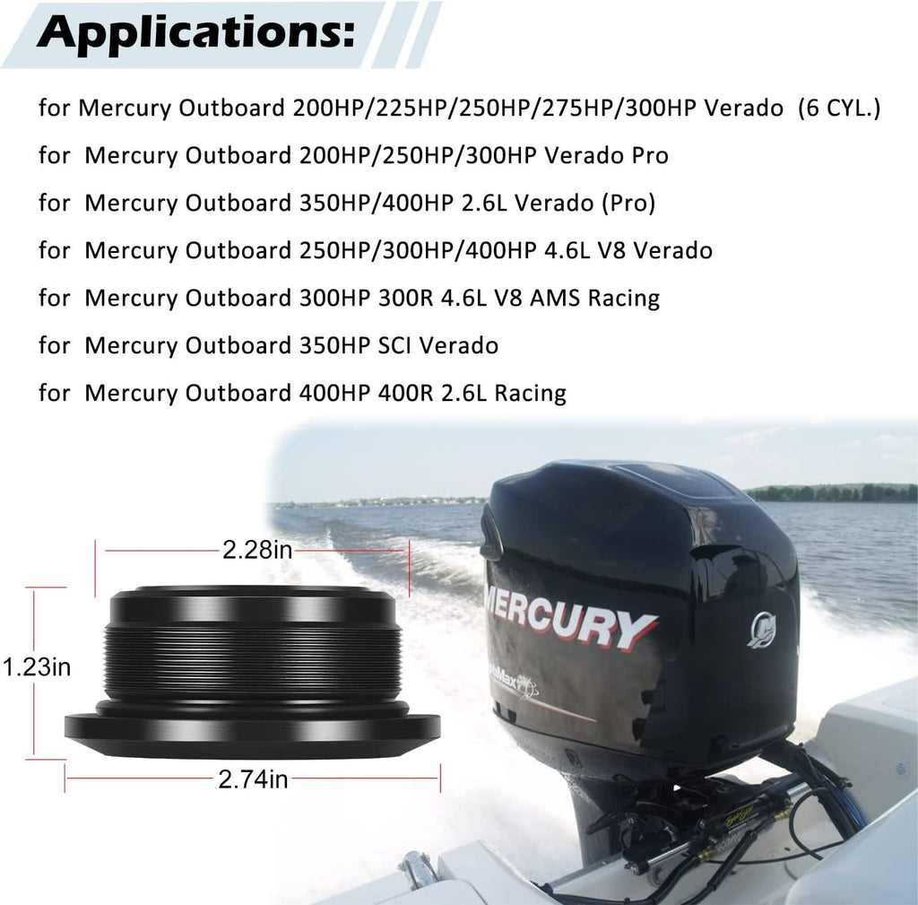 2Pcs Verado Trim Cap For Mercury/Mariner Outboard 6-Cyl 225HP 250HP 275HP 300HP