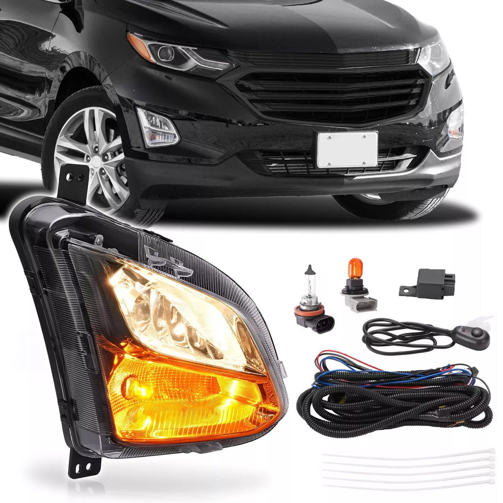 Right Side Bumper Fog Light Turn Signal Lamp For Chevy Equinox 2018-2021 w/Bulbs