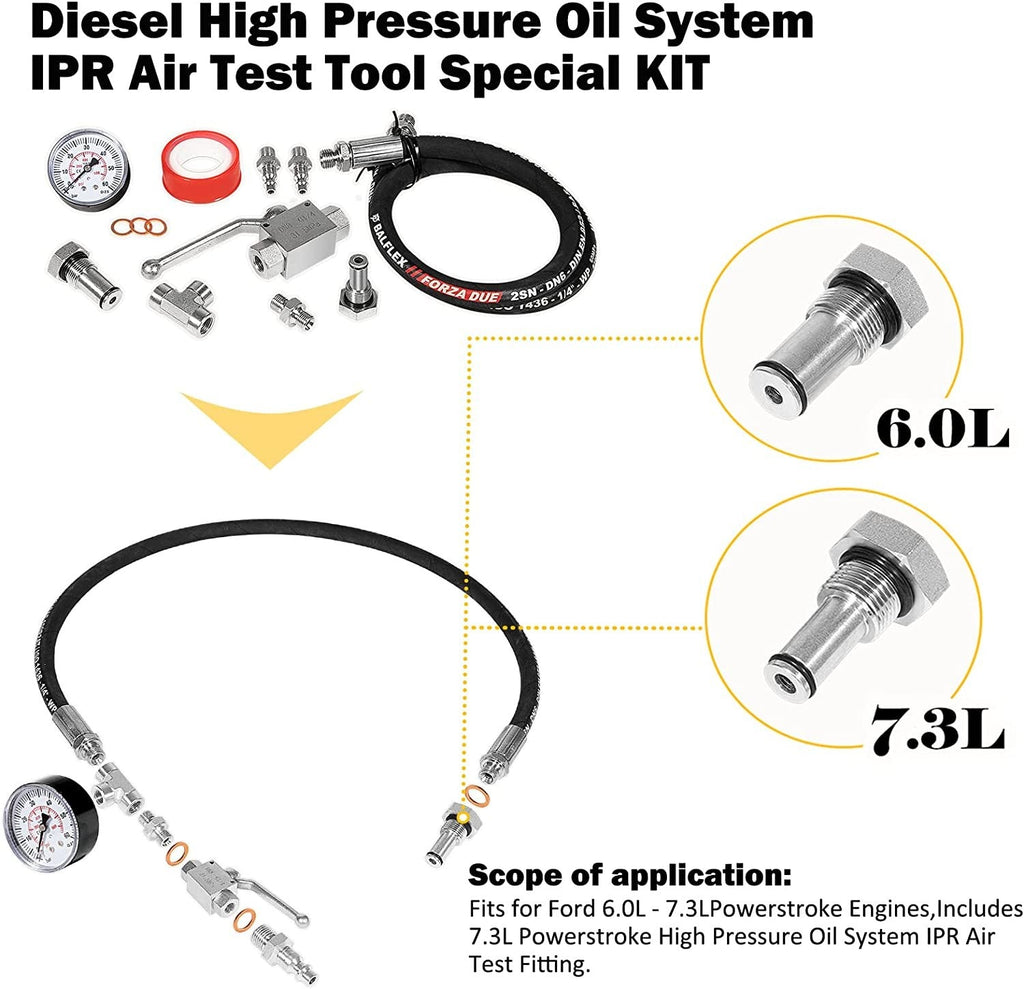 6.0L High Pressure Oil System IPR Air Test Tool for Ford 6.0L & 7.3L Powerstroke