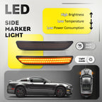 2XLED Front Bumper Side Marker Light Smoke Lens Amber For Ford Mustang 2010-2014