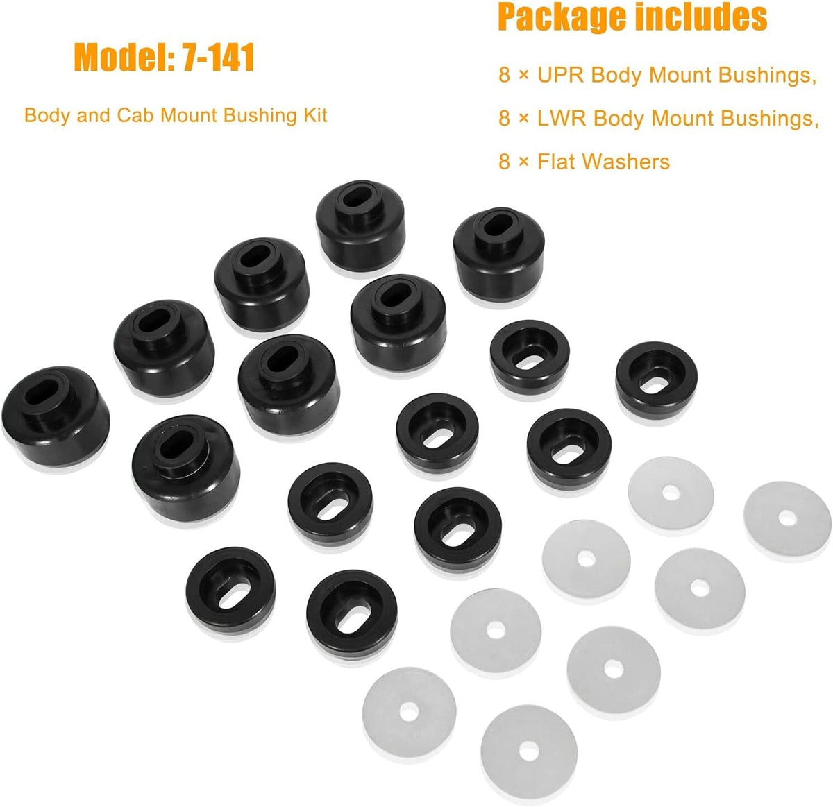 7-141 Body & Cab Mount Bushing Kit Fits Silverado Sierra 1500 2500 2WD/4WD 99-14