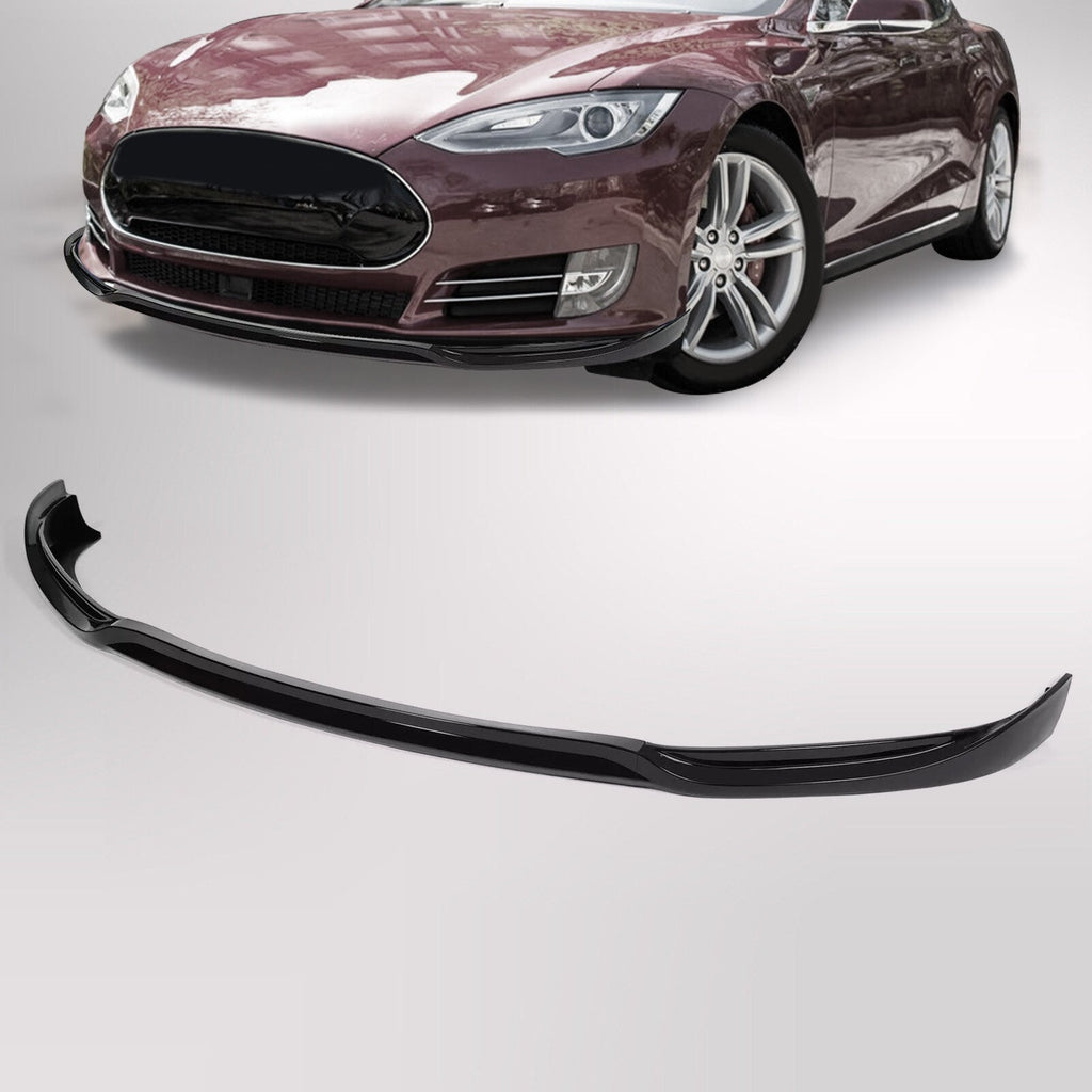 Glossy Black Front Bumper Lip Spoiler Splitter w/Hardware For Tesla S 2012-2016