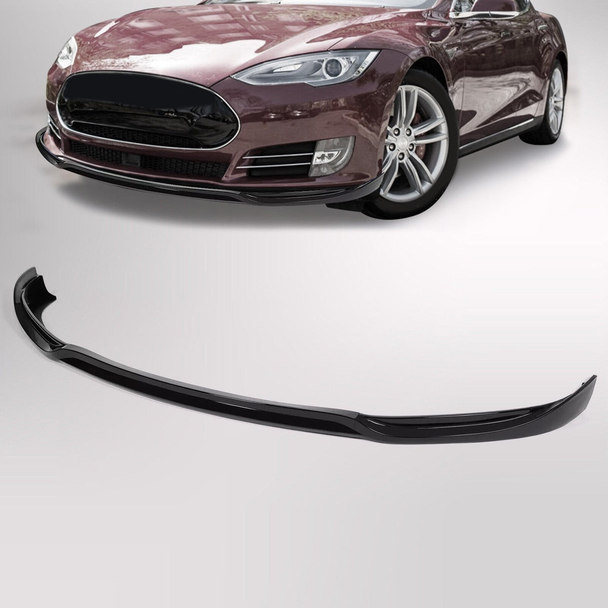 Glossy Black Front Bumper Lip Spoiler Splitter w/Hardware For Tesla S 2012-2016