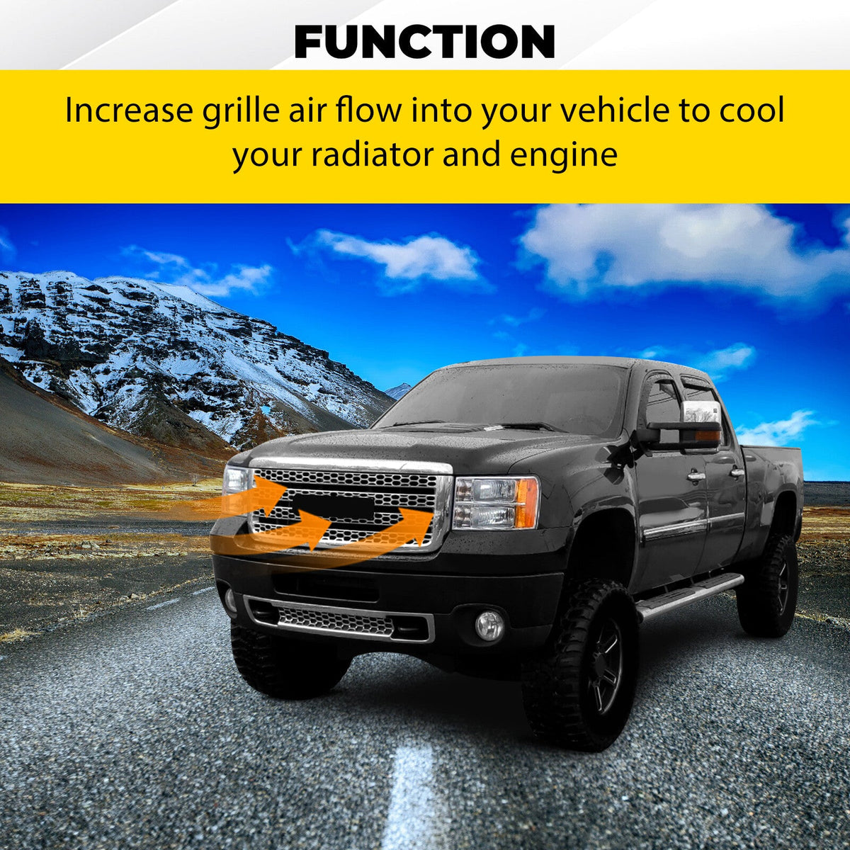 Front Upper Honeycomb Grille Chrome For GMC Sierra 2500/3500 HD 11-14 #20966057
