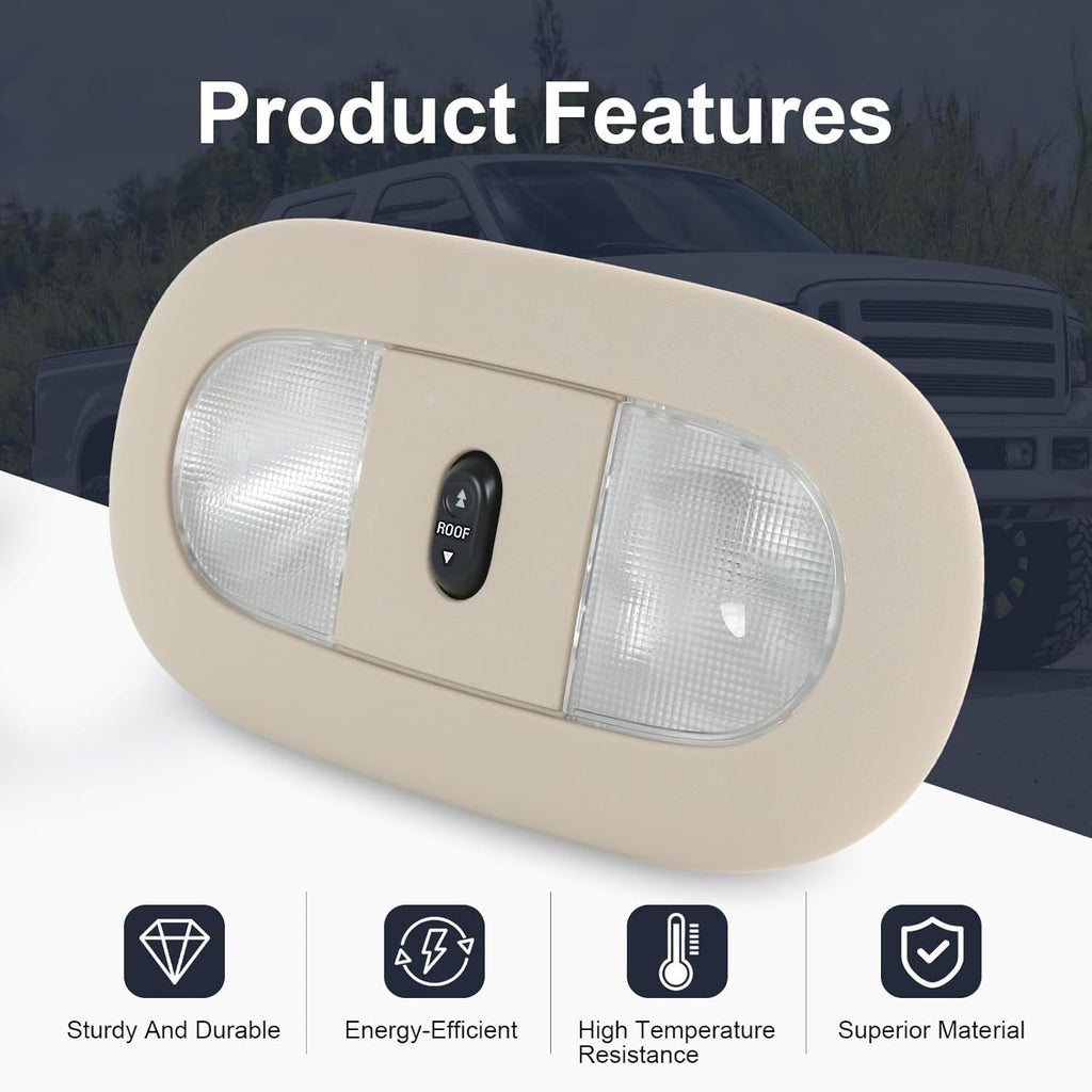 Beige Overhead Console LED Light Sunroof Switch For Ford F250 350 8C3Z25519A70AA