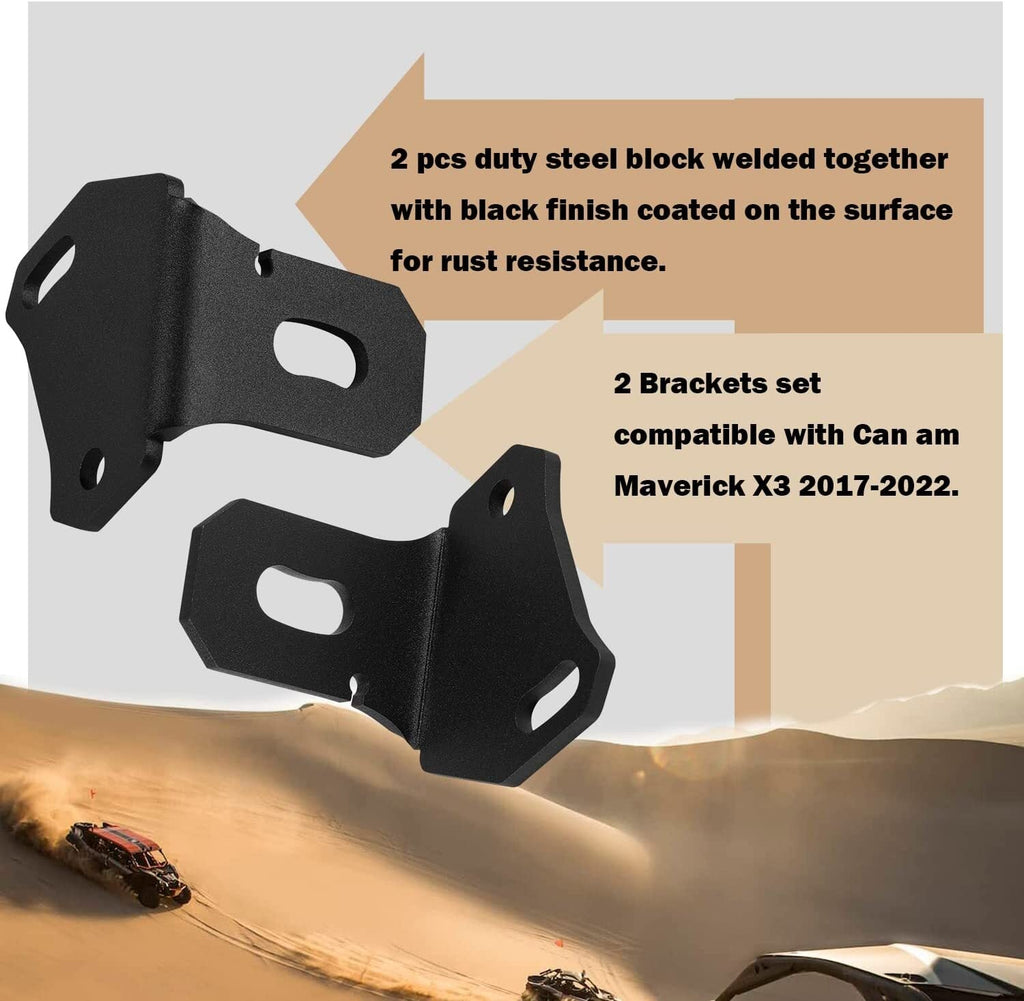 2pcs Rear LED Flag Whip Light Antenna Mount Brackets For UTV Can Am Maverick X3