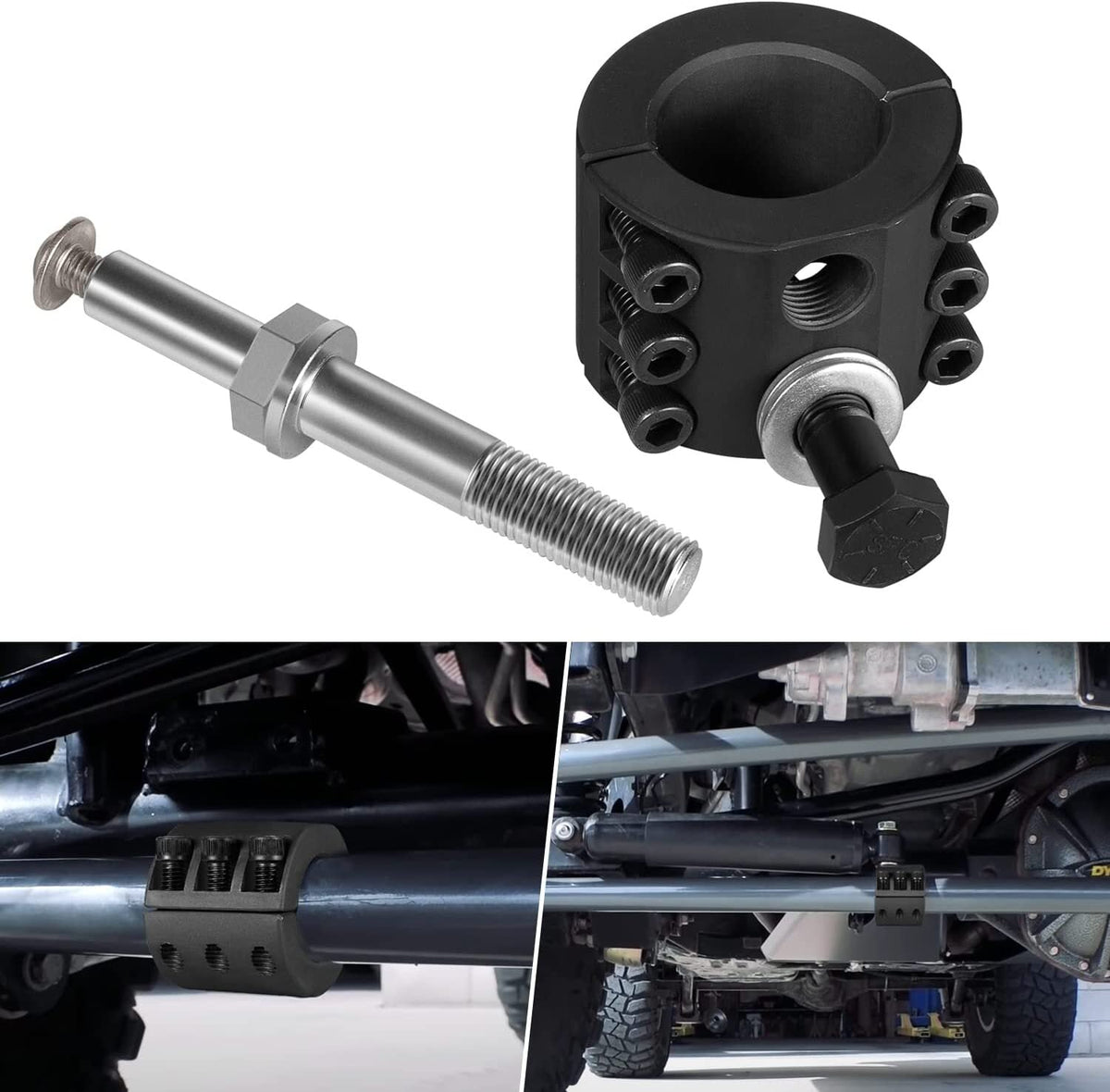 Steering Stabilizer Tie Rod Clamp Relocation Kit 1-1/2" OD Tube For Jeep JK JL