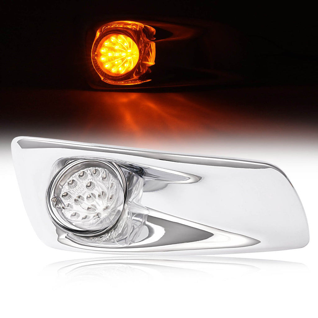 Right Side LED Clear Lens Fog Light+Fog Light Bezel For Kenworth T660 2007-2017