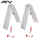 2X 750lbs Aluminum Loading Ramp Arched For Motorcycle ATV UTV Truck Lawnmower