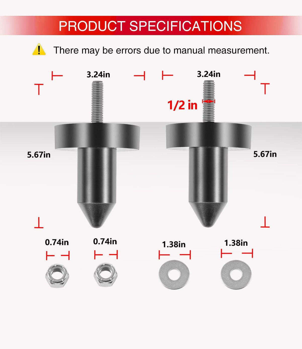 2set For Kenworth W900,T2000,T800,T660,T600A,T600 924-5410 Hood Pin Poly Kit