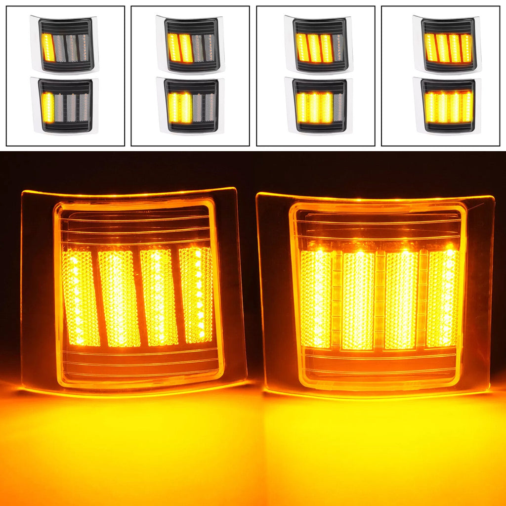 For Chevy C/K 1500 2500 3500 94-98 LED Sequential Corner Side Marker Lights Set