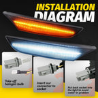 2PCS LED Side Marker Lights Left&Right Smoke For Infiniti G35 Sedan 2001-2006