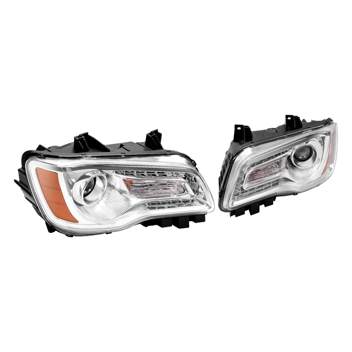 LED DRL Projector Headlights Headlamps For Chrysler 300 2011-2023 2015 W/ Bulbs