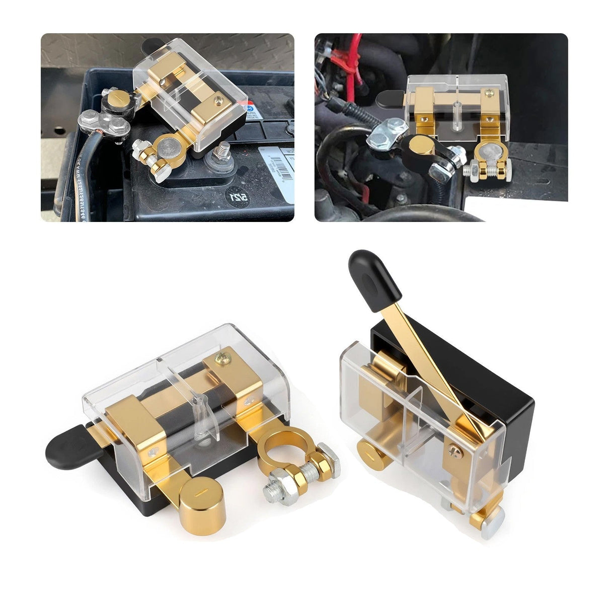 2Pcs 12/24V Battery Cut-Off Disconnect Top Post Switch Isolator Kill For Car RV
