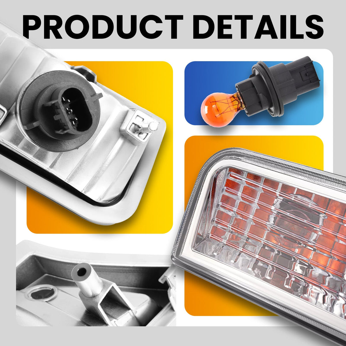 Left&Right Clear Marker Signal Corner Parking Lights For Jeep Liberty 2008-2012