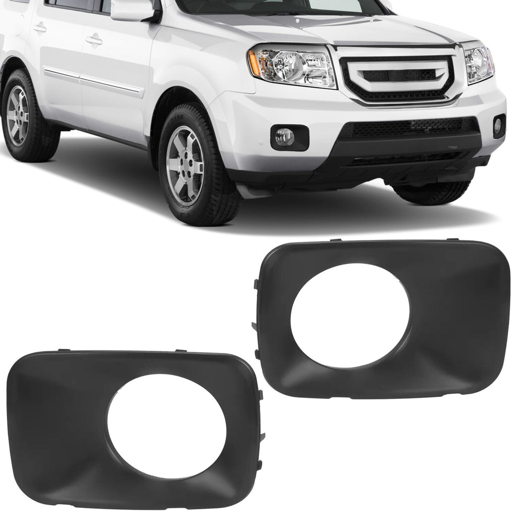 For Honda Pilot 2009 2010 2011 Black Fog Light Trim Cover Driver & Passenger New