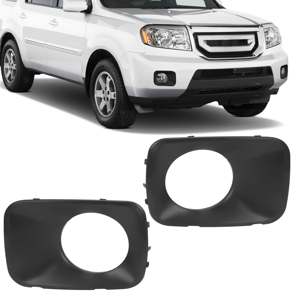 For Honda Pilot 2009 2010 2011 Black Fog Light Trim Cover Driver & Passenger New