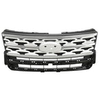 For Ford Explorer 2018 2019 Front Bumper Grill Upper Grille ABS Painted Chrome