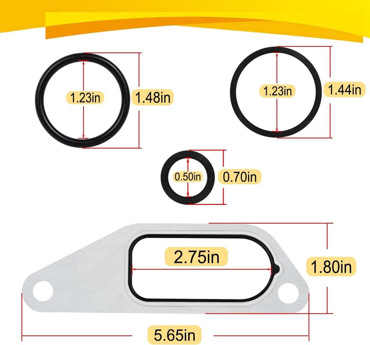 431327 Oil Cooler Mounting Kit Gasket O-Rings for DT466 DT360 Engine #675513C1