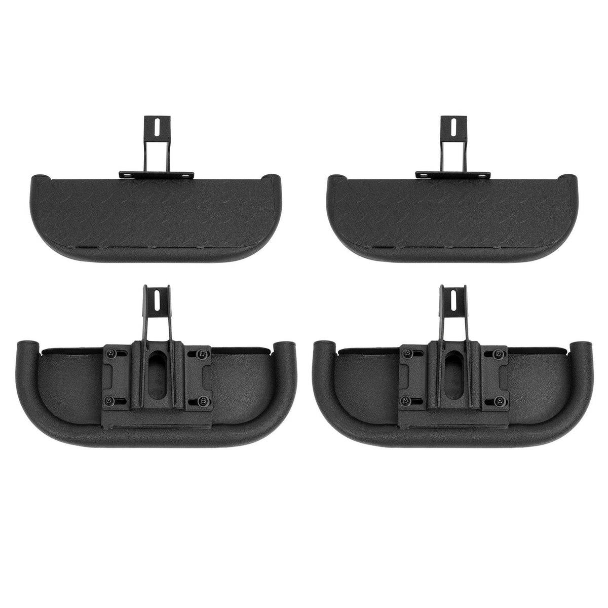 Side Hood Steps Kit For 07-18 Jeep Wrangler JK Unlimited JKU 4-Door Steel 4Pcs
