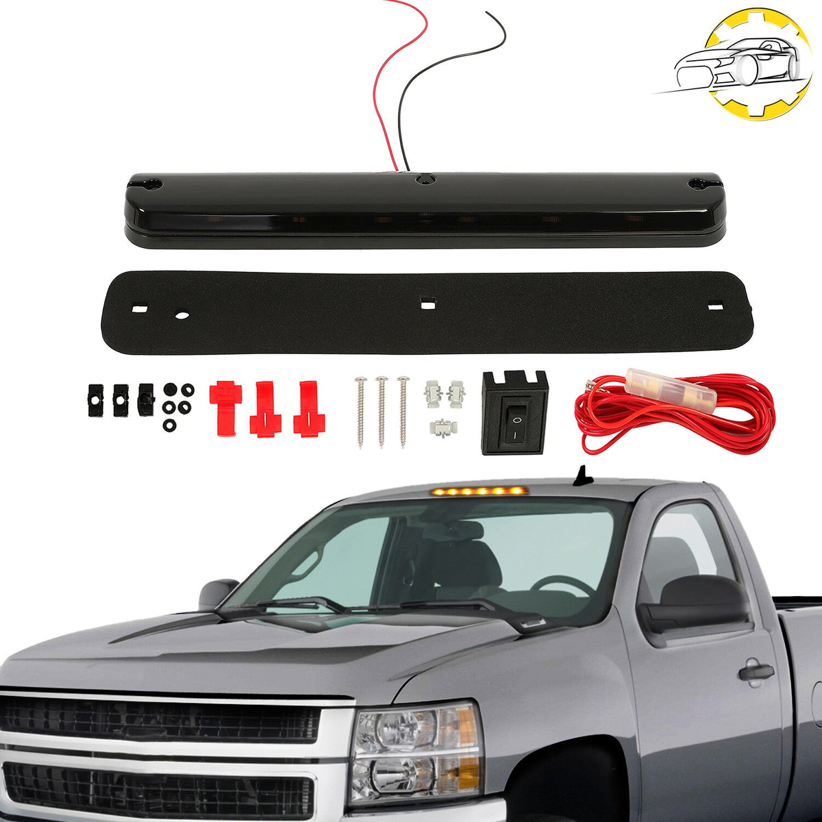 Center LED Roof Marker Cab Light For Chevrolet Silverado 2500HD 3500HD 2007-2021