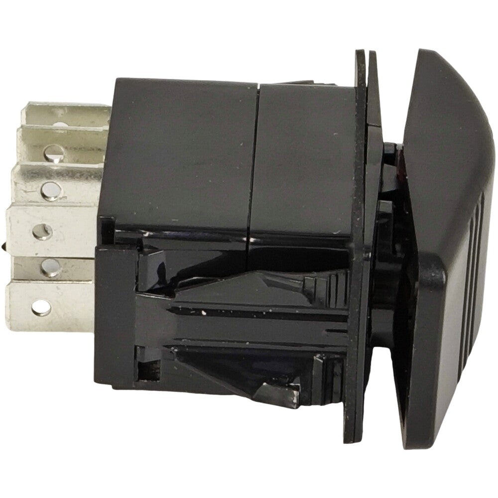 12981 Contura Rocker Switch Cover with Red Bar Lenses DPDT Black Illuminated