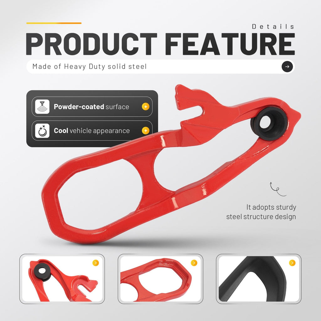 Front Heavy Duty Tow Hook Kits w/ Frame For Ram 1500 DT 2019-2024 Red Steel New