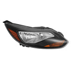 Black Right Passenger Side Headlight Clear Lens Halogen For Ford Focus 2012-2014