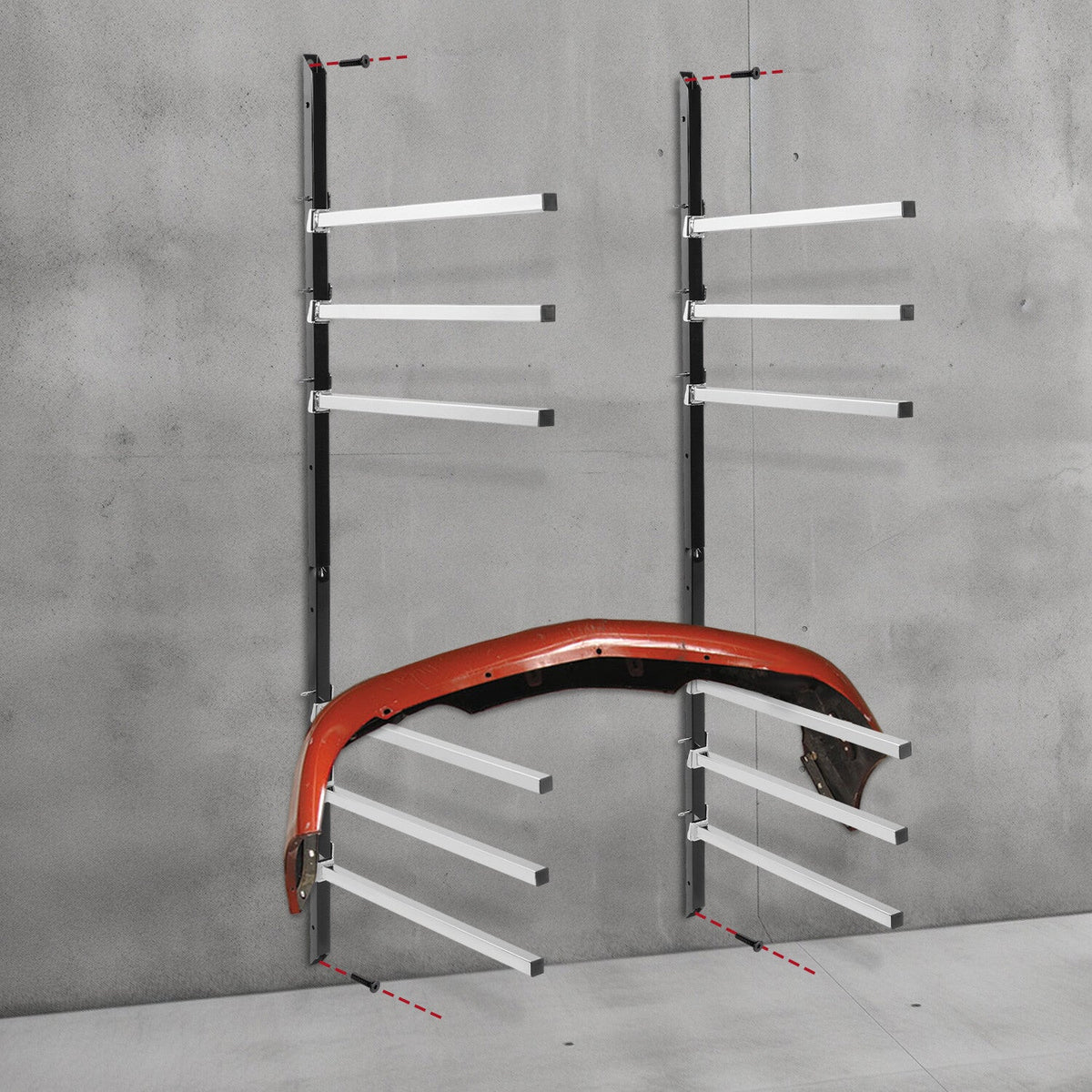 Wall Mounting Bumper Stand - Auto Body Paint Stand Rack w/ 6 Removable Arms