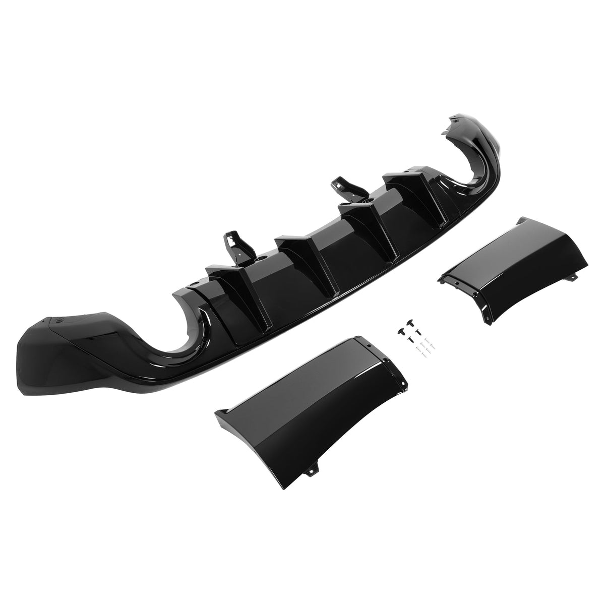 Rear Bumper Diffuser Dual Exhaust For Dodge Durango 2011-2025 Glossy Black