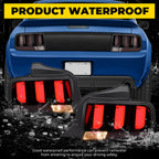 Pair LED Tube Signal Brake Lamps Smoked Tail Lights For 2005-2009 Ford Mustang