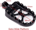 CNC Wide Fat Foot Pegs MX Style Footpegs Fit For Harley Dyna Sportster Bobber