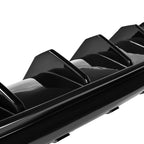 Rear Bumper Diffuser Valance Shark Fins Gloss Black Fits CHRYSLER 300 2015-2023