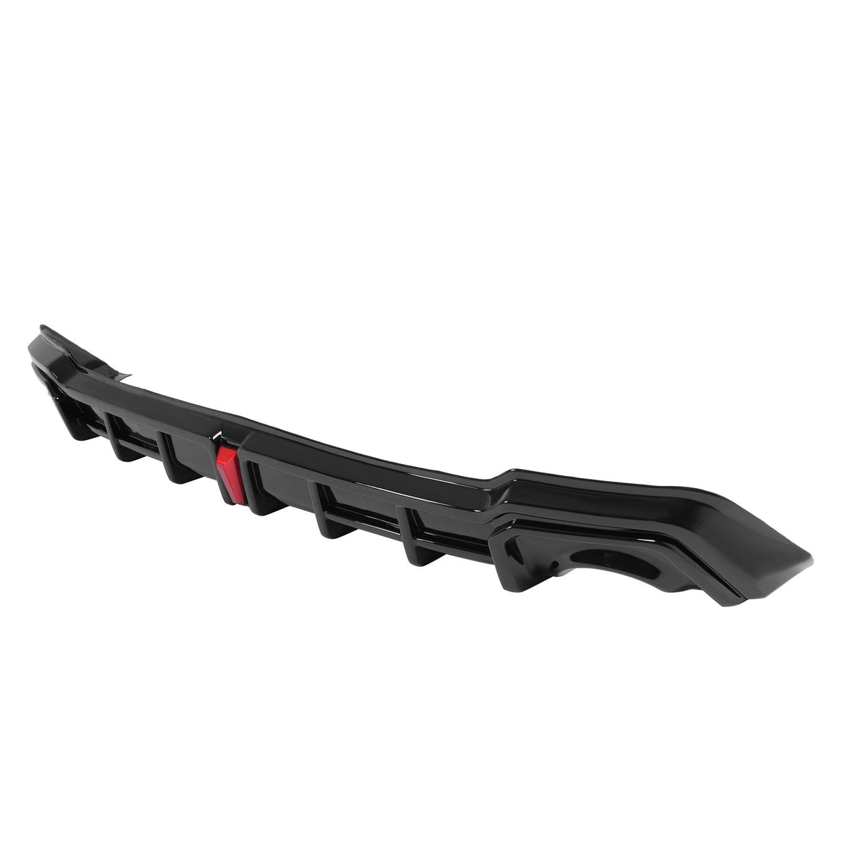 For 22-26 Honda Civic Sedan Black Rear Bumper Diffuser + Corner Spat w/LED Light