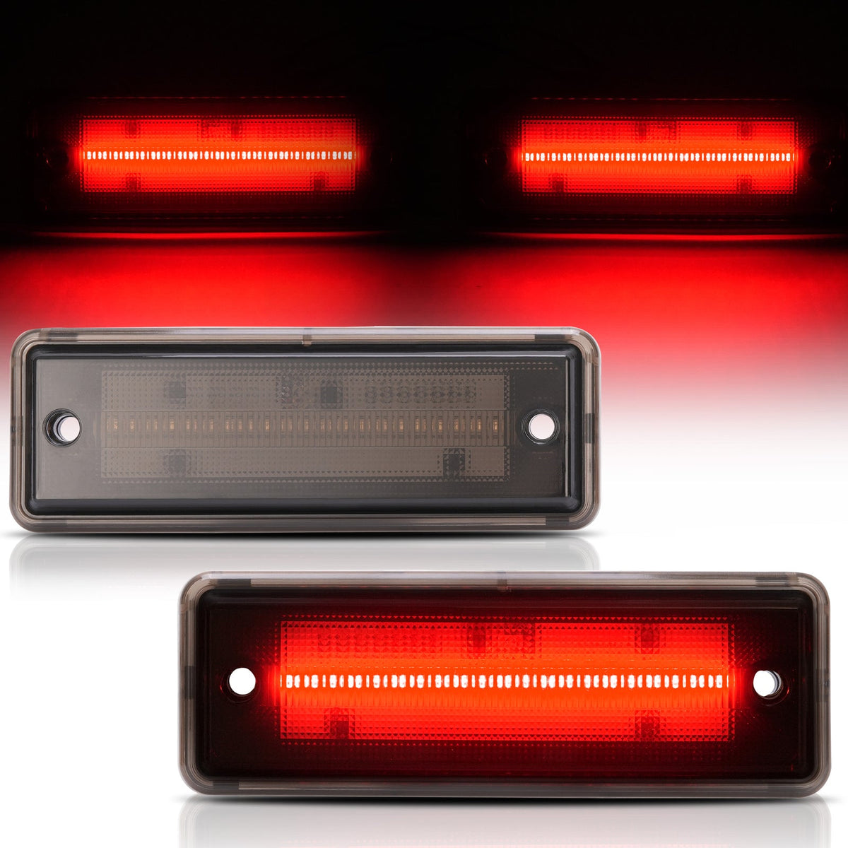 2x Smoke LED Rear Side Marker Lights Lamps For El Camino & Caballero 1978-1987