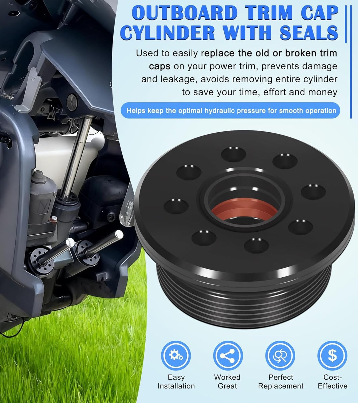 64E-43821-01-00 Screw Trim Cap Cylinder W/Seal For Yamaha 115-250HP Outboard