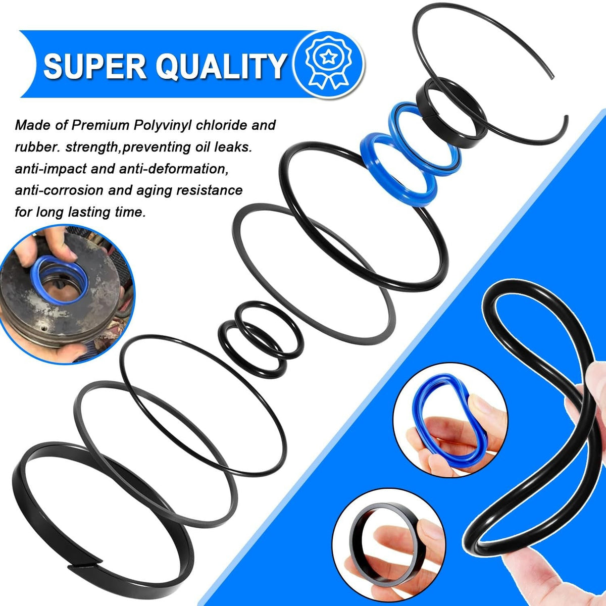 4.5" Bore x 1.75" Rod Cylinder Hydraulic Log Splitter Cylinder Rebuild Seal Kit