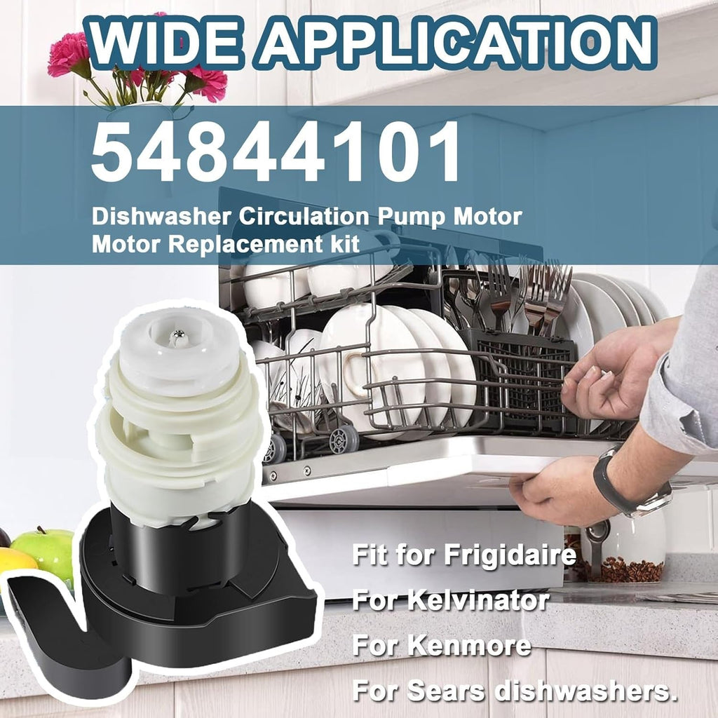 Replace for 154844101 Frigidaire Dishwasher Circulation Pump Motor Kit 154719201