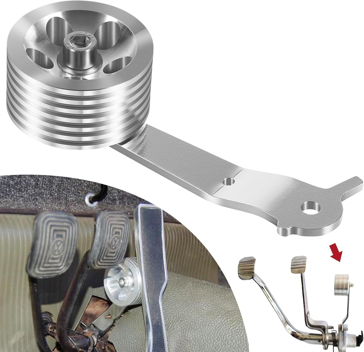 8511 Billet Aluminum Roller Gas Pedal for 1949-1977 Stock Volkswagen VW Bug Ghia