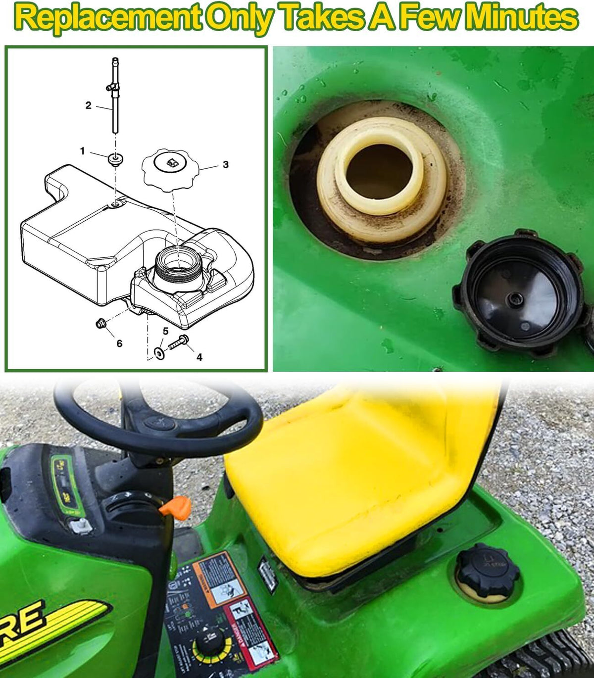 AM137724 Filler Cap for John Deere 300, LT, X300, X400, X500, X700, Z200, Z400