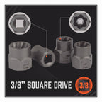 Impact Bolt Extractor Set Nut Remover Set Stripped Extraction Socket Tools 15pcs