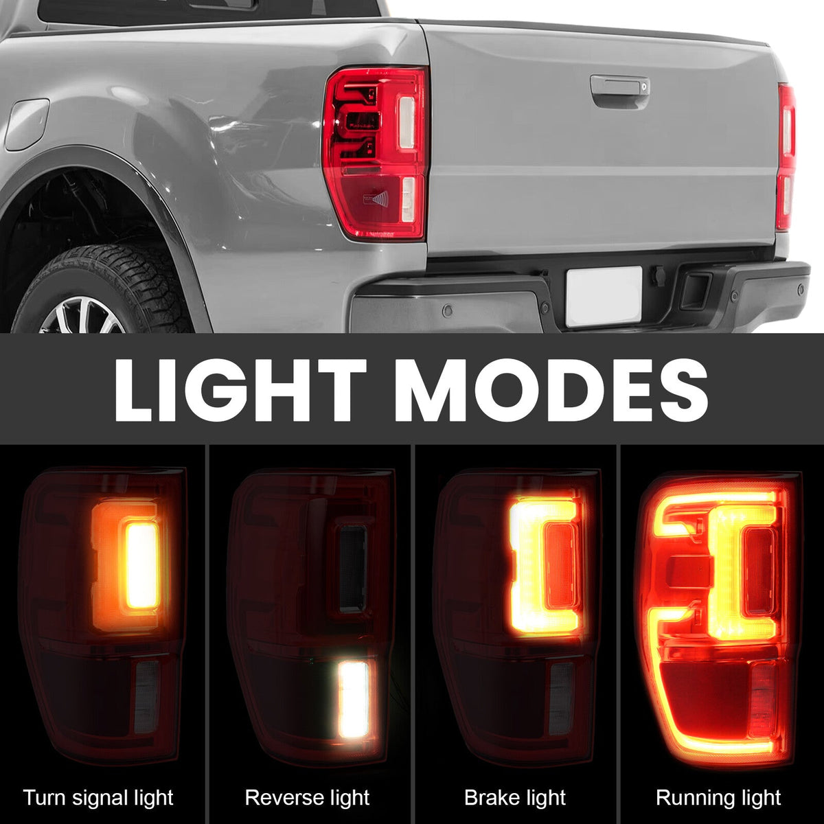 LED Tail Light Brake Lamp Driver Side For Ford Ranger 2019-2022 23 W/Blind Spot