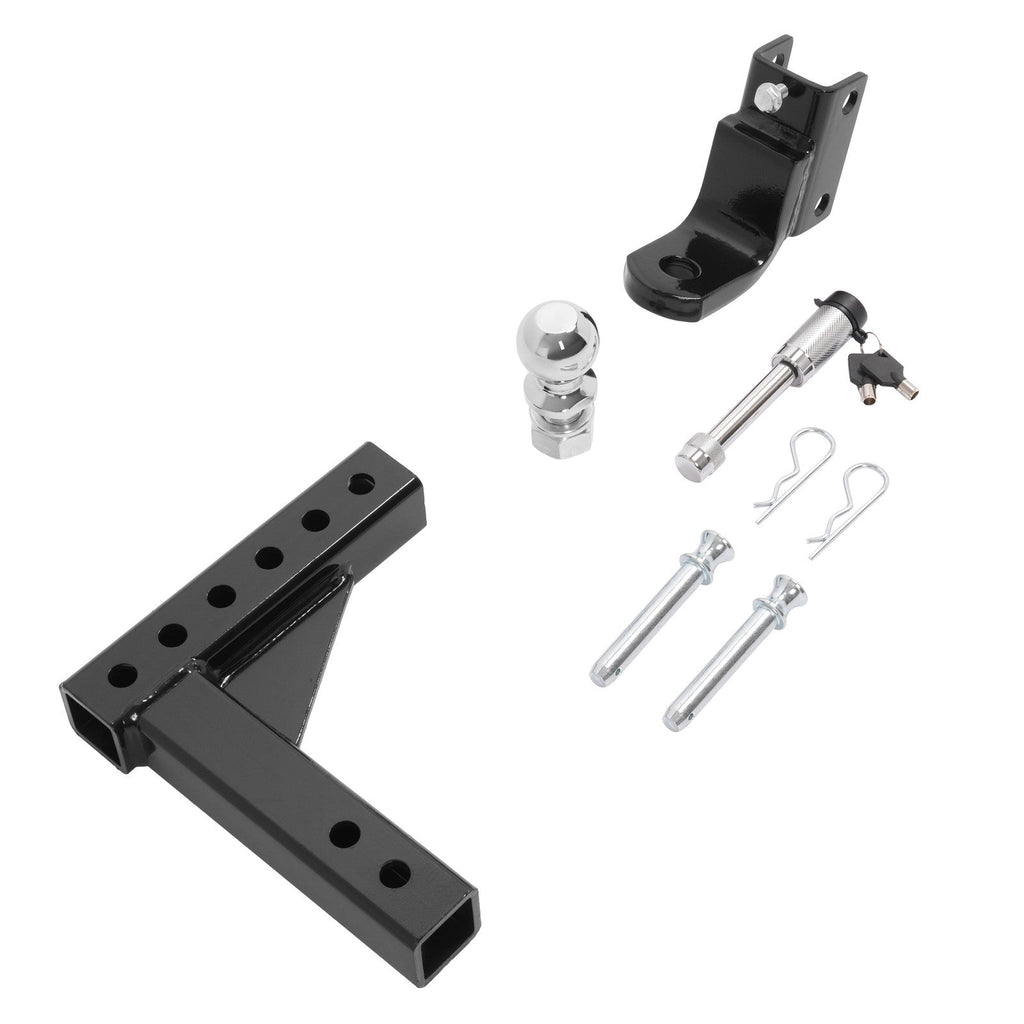2" Receiver Trailer Hitch Ball Mount 9-1/2" Drop Tow Hitch Adjustable 7500lb