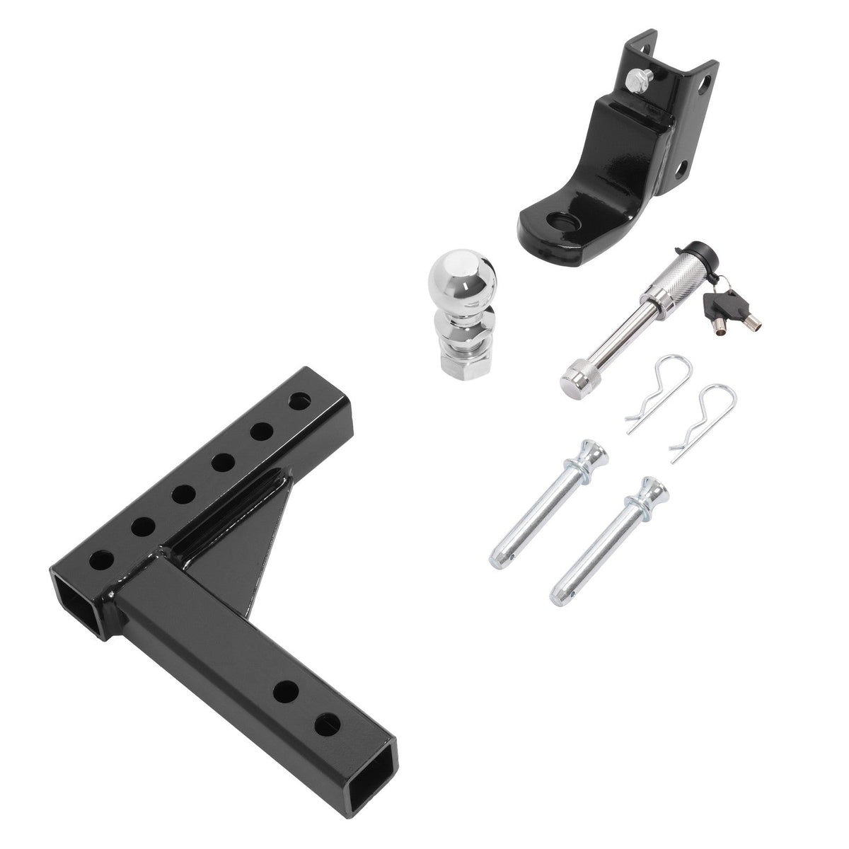 2" Receiver Trailer Hitch Ball Mount 9-1/2" Drop Tow Hitch Adjustable 7500lb